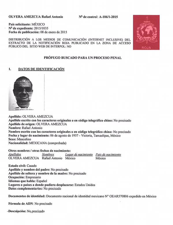 Interpol emite ficha roja contra el dueño de Ficrea