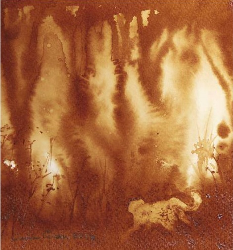 Muestran pinturas elaboradas con café