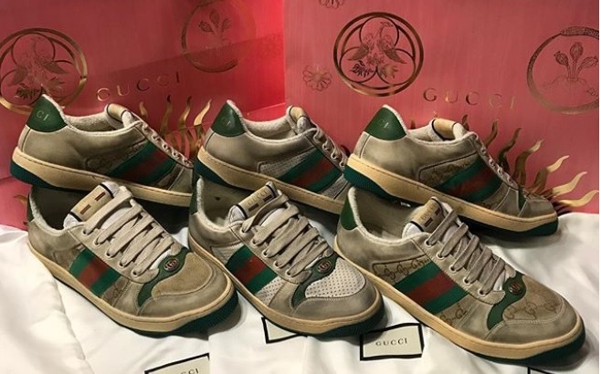 tenis gucci que parecen sucios