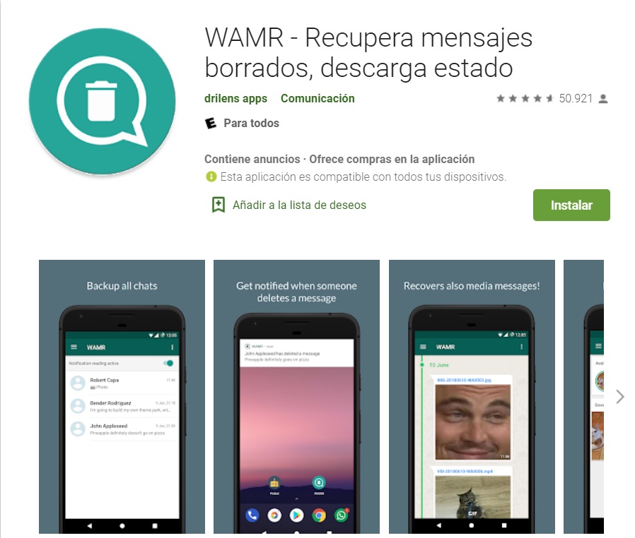 WhatsApp esta app te permite recuperar los mensajes eliminados Grupo