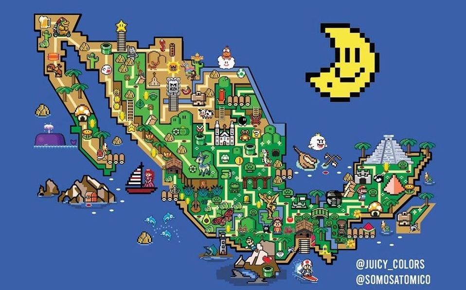 Colonia Roma: crean mapa de la República Mexicana basado en Mario Bros