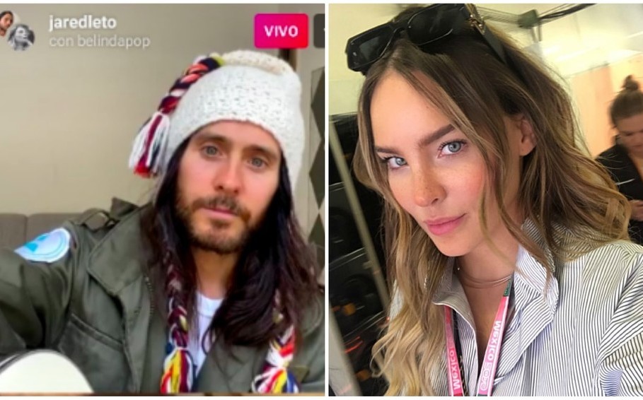 Belinda transmite en vivo con Jared Leto y le pide gritar 