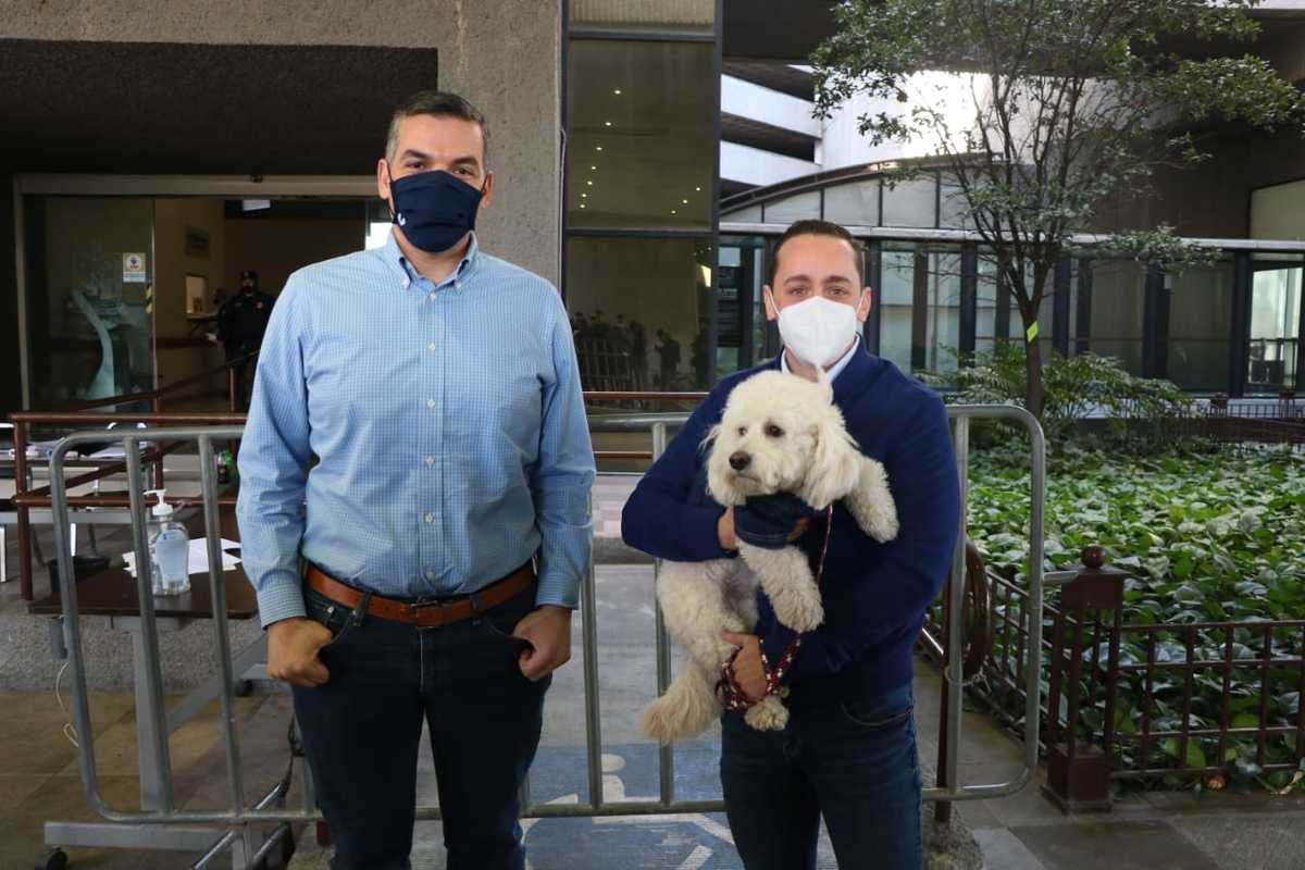 El dirigente estatal del PAN, Mauro Guerra, y el diputado panista, Eduardo Leal. Foto: Leonel Rocha